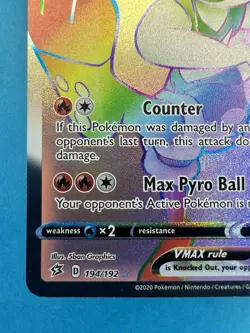 Cinderace VMAX Secret Rare Rainbow 194/192 Swsh02: Rebel Clash Pokemon Card - Image 4