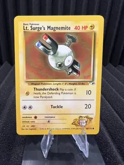 Lt. Surge's Magnemite 80/132 -Gym Heroes Unlimited Edition- WOTC Pokemon Card LP - Image 1