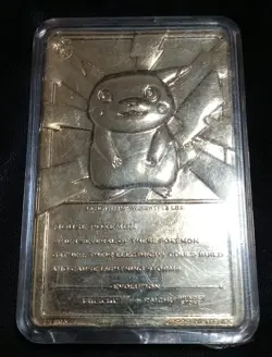 Pokemon 23K Gold Plated PIKACHU Trading Card 1999 Limited Edition With COA - Image 1