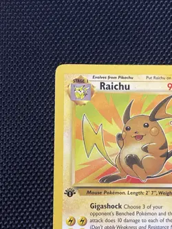 Raichu 29/62 Rare 1st Edition Fossil Pokemon Card - Image 2