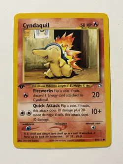 Pokemon Cards: Neo Genesis 1st Edition Common: Cyndaquil 57/111 - Image 1