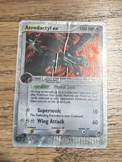 Pokemon Aerodactyl EX Sandstorm Holo TCG Ultra Rare Foil Card 94/100 Vintage Dmg - Image 1