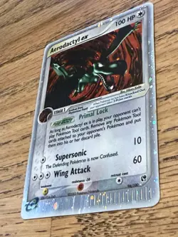 Pokemon Aerodactyl EX Sandstorm Holo TCG Ultra Rare Foil Card 94/100 Vintage Dmg - Image 3