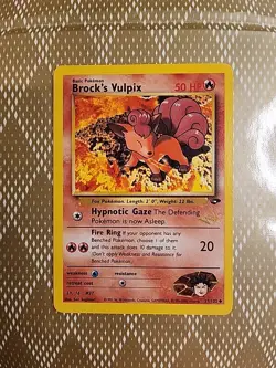 Pokemon Trading Card Brock's Vulpix Gym Challenge 37/132 W Promo Stamp Minty - Image 1