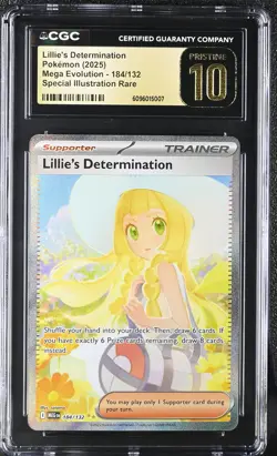 Lillie's Determination - 184/132 - SIR - Pokemon Card - CGC 10 Pristine - G329 - Image 1