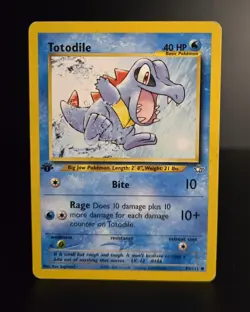 Pokemon TCG - TOTODILE - 1ST EDITION - 80/111 - NEO GENESIS (2000) - WOTC - MP - Image 1