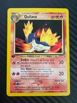 Pokemon TCG Quilava 46/111 Neo Genesis Regular 1st Edition MP/HP - Image 1
