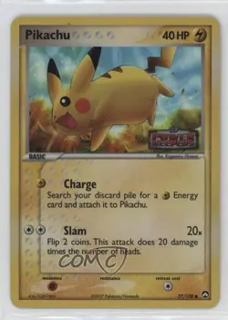 Pikachu Reverse Foil Pokemon EX Power Keepers #57 2007 - Image 1