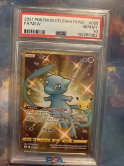 2021 Pokemon Celebrations #25 Mew Full-Art Gold PSA 10 - Image 1