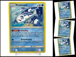 Pokemon Sun & Moon Guardians Rising 37/145 Wishiwashi 4X Mint/NM TCG Playset X4 - Image 1