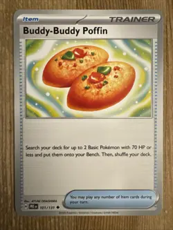 Pokemon Scarlet & Violet Prismatic Evolutions NM Buddy-Buddy Poffin 101/131 - Image 1