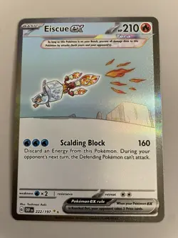 2023 Pokemon Eiscue ex SIR 222/197 SV03 Obsidian Flames NM Special IR - Image 1