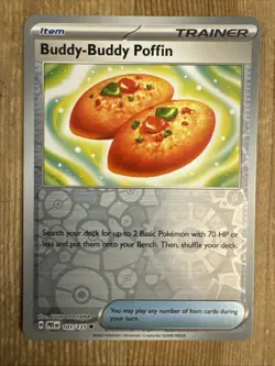 Pokemon Prismatic Evolutions Buddy-Buddy Poffin Reverse Holo 101/131 NM - Image 1