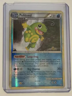 Pokemon 2010 HGSS Unleashed Politoed 7/95 Reverse Holo LP - Image 1