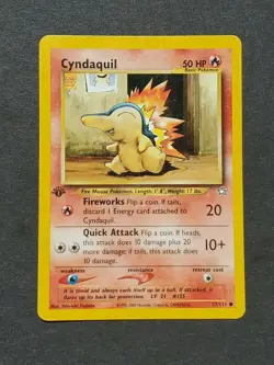 Pokemon 1ST EDITION CYNDAQUIL 57/111 - NEO GENESIS SET - (EX) - Image 1