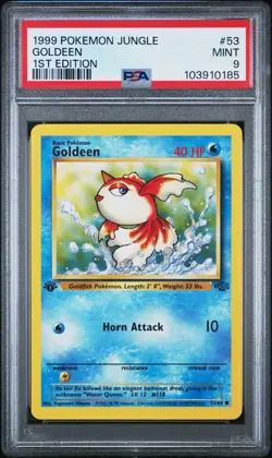 GOLDEEN #53 1999 POKEMON WOTC JUNGLE 1ST EDITION PSA 9 - Image 1