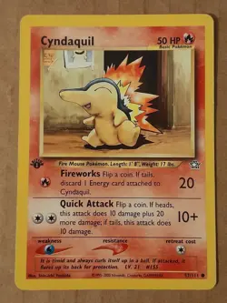 Pokemon Cyndaquil 57/111 Neo Genesis 1st Edition LP-MP See Pictures - Image 1