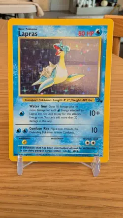 Pokemon Lapras 10/62 Fossil Set Holo Rare - Image 1