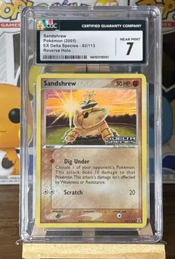 2005 Pokemon Sandshrew Reverse Holo 2005 EX Delta Species #82 Stamped - Image 1