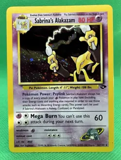#3 Sabrina's Alakazam 16/132 Gym Challenge 2000 Holo Rare WOTC Pokemon Card TCG - Image 1