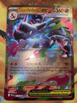 Mega Charizard X ex 013/094 ME02: Phantasmal Flames Pokemon Card NM - Image 1