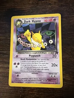 Dark Hypno 9/82 Team Rocket Pokemon Card TCG Vintage WOTC Holo Rare - LP - Image 1