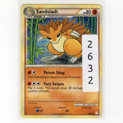 Pokemon TCG Sandslash 29/123 HGSS Base Set Regular Rare Card EN-MP 2010 - Image 3