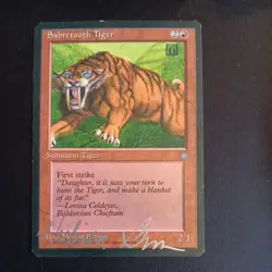 Sabretooth Tiger MTG Iceage Signed by Melissa Benson 1995 NM - Image 1