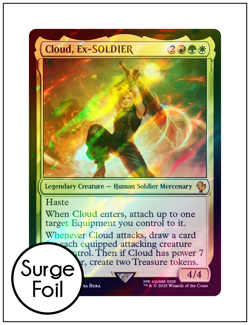 1x Cloud, Ex-SOLDIER 0221, Surge Foil, Final Fantasy, Magic MTG NM - Image 1
