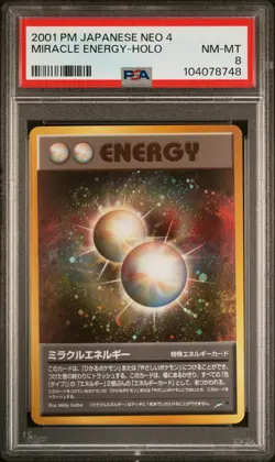 2001 POKEMON JPN NEO 4 MIRACLE ENERGY-HOLO PSA 8 - Image 1