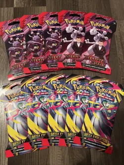 Pokemon Lot of 10 Destined Rivals and Mega Evolution Sleeved Booster Pack - Image 1