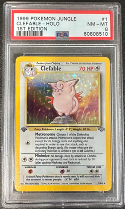 CLEFABLE 1999 POKEMON JUNGLE 1ST EDITION HOLO #1/64 PSA 8 NM-MT - Image 1