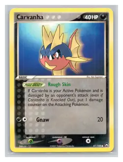 Pokemon TCG Carvanha 47/108 Power Keepers Normal MP - Image 1