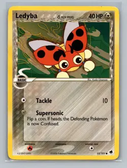Pokemon TCG Ledyba (Delta Species) 53/101 Dragon Frontiers Normal MP - Image 1