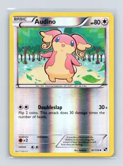 Pokemon TCG Audino 87/114 Black and White Reverse Holo LP - Image 1
