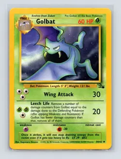 Pokemon TCG Golbat 34/62 Fossil Unlimited LP - Image 1