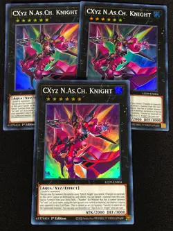 Yugioh CXYZ N.As.Ch Knight LED9-EN004 1st Super x3 (NM) - Image 1