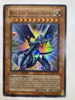 Rare Blue Eyes Shining Dragon MOV-EN001 Limited Edition YuGiOh Foil - Image 1