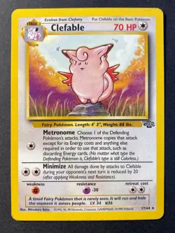 Clefable 17/64 Jungle Unlimited - Non Holo Rare - WOTC Pokemon Card B LP - Image 1