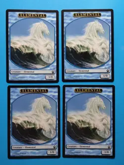 MTG 4x Elemental Token x4 NM Theros Magic Playset Blue 1/0 - Image 1