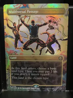 Multiversal Passage FOIL BORDERLESS SCENE #206 NM/M MTG Spiderman Magic Card - Image 1