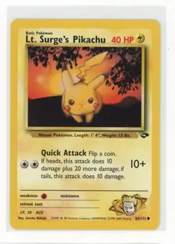Pokemon Gym Challenge #084/132 Lt. Surge's Pikachu - Image 1