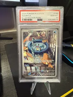 2024 Pokemon Stellar Crown Squirtle Illustration Rare #148/142 PSA 10 Gem Mint - Image 1