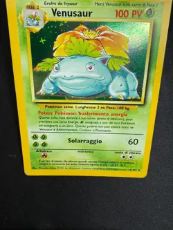 Pokemon Venusaur 15/102 Set Base Rara Holo Unlimited Wizards ITA Carte Vintage - Image 3