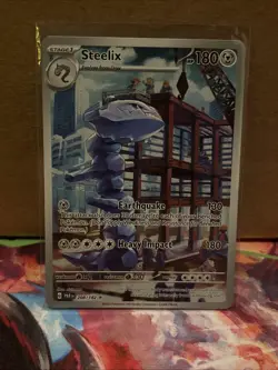 Pokemon TCG Steelix Paradox Rift Holo Card 208/182 Illustration Rare, Near Mint - Image 1
