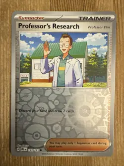 Professor’s Research 123/131 Reverse Holo Pokemon Prismatic Evolutions NM - Image 1
