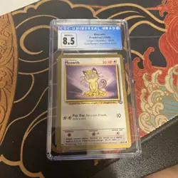 1999 POKEMON MEOWTH BLACKSTAR PROMO JUNGLE GOLD BORDER POKEMON ROLLS CGC 8.5 - Image 1