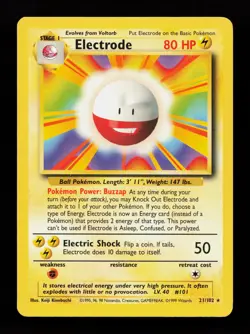 Electrode 21/102 Non Holo Rare Base Set Pokemon Card - Image 1