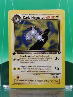 Dark Magneton 28/82 1st ED Team Rocket Non Holo Rare 2000 English Pokemon WoTC - Image 3
