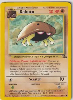 Pokemon Karte Trading Card Fossil Nr. 50/62 Kabuto englisch - Image 1